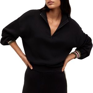 Mango Cropped Quarter-Zip Top